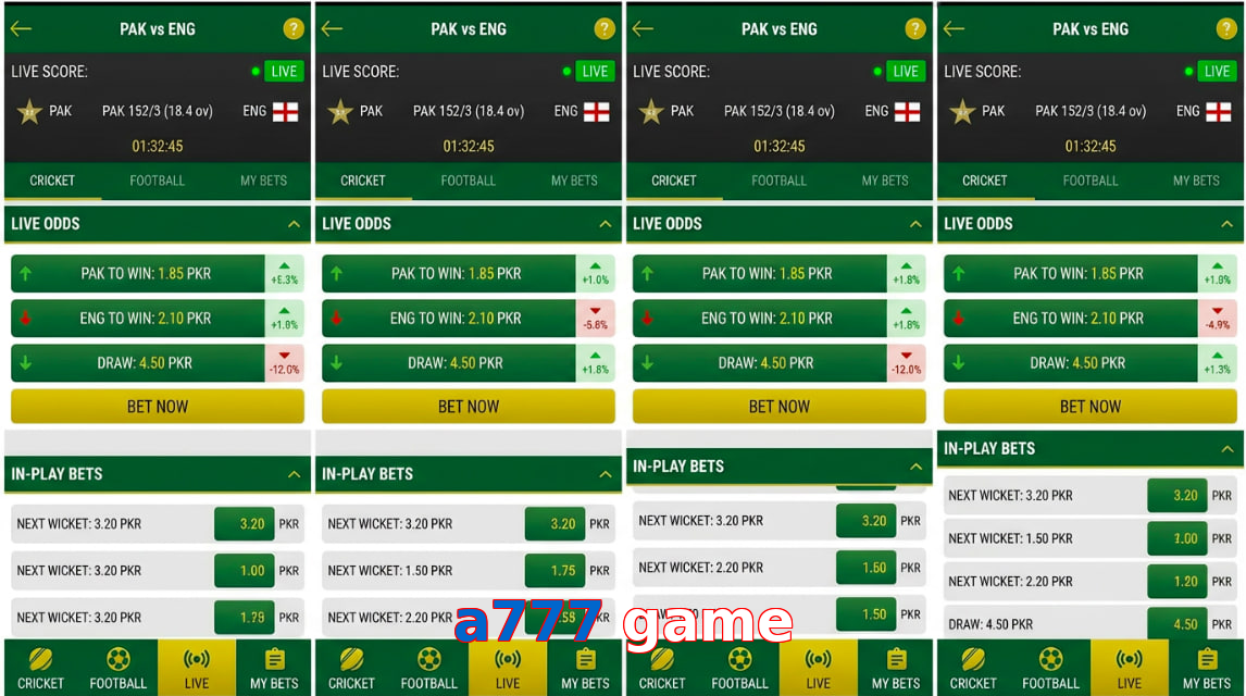 Game list for A777 Game bet section