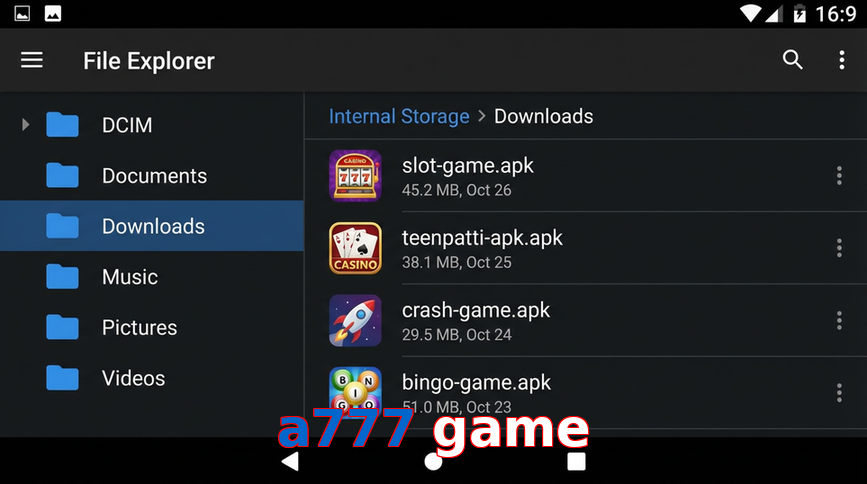Main screen of A777 Game gameapk page for PK players