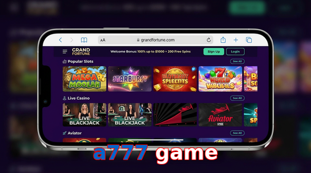 Main screen of A777 Game ios page for PK players